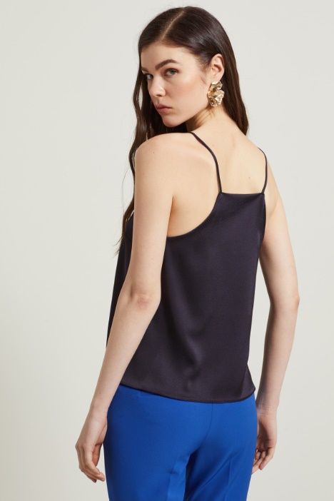 Top in raso con spalline