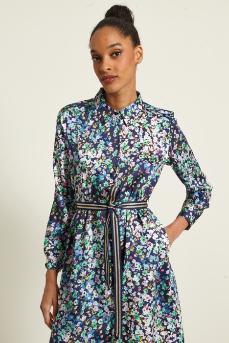 Abito con cintura in gros grain