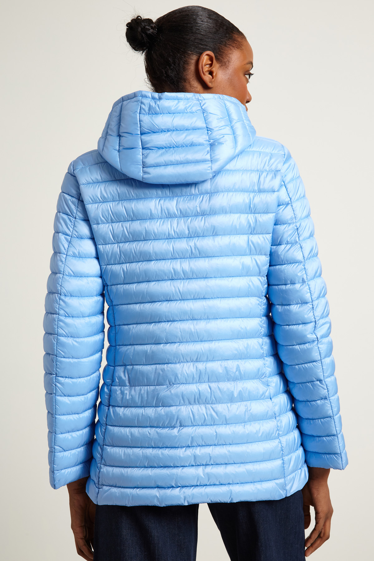 Light blue cheap puffer jacket women's