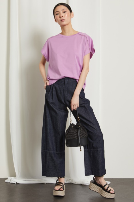 T-shirt con dettagli traforati Intrend