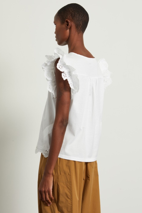 Top in cotone sangallo