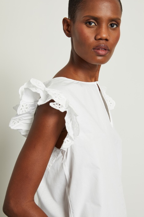 Top in cotone sangallo