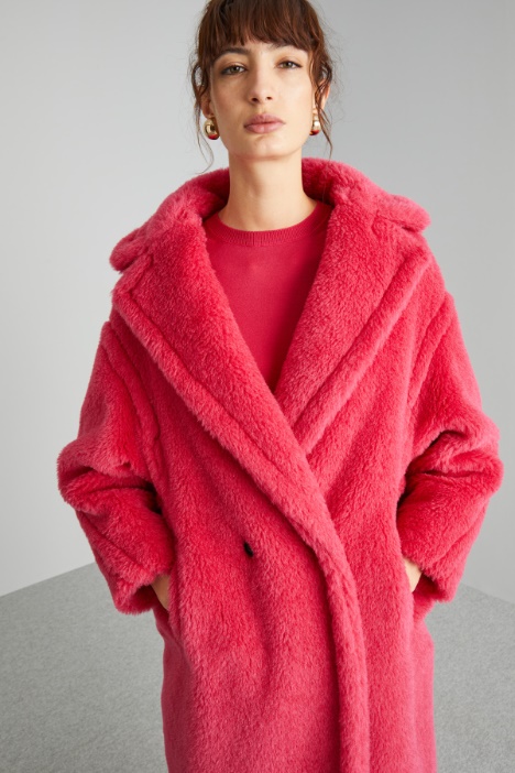 Cappotto over effetto peluche