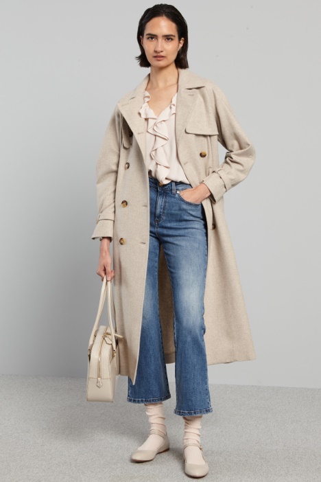 Flannel trench-style coat Intrend