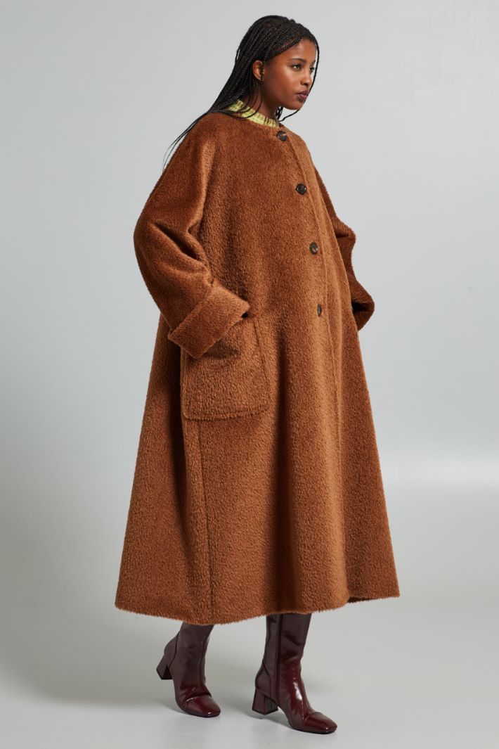 Oversized alpaca and wool coat Intrend - 3