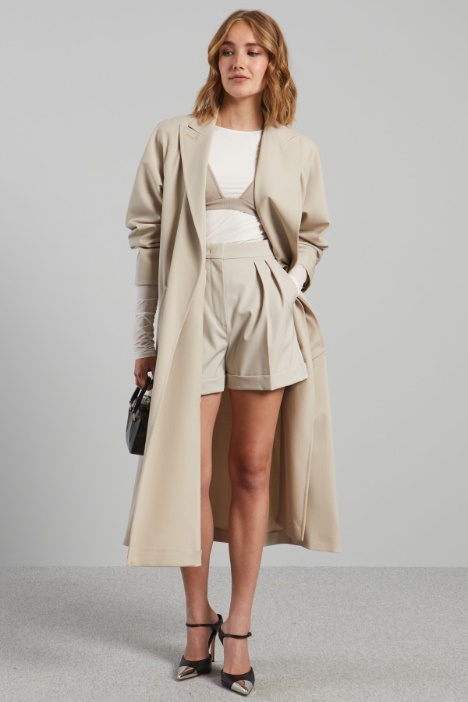 Duster coat with tailored pick stitching Intrend