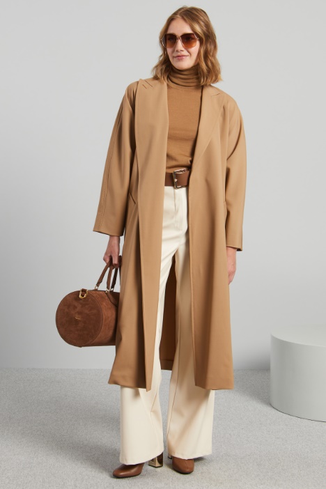 Duster coat with tailored pick stitching Intrend