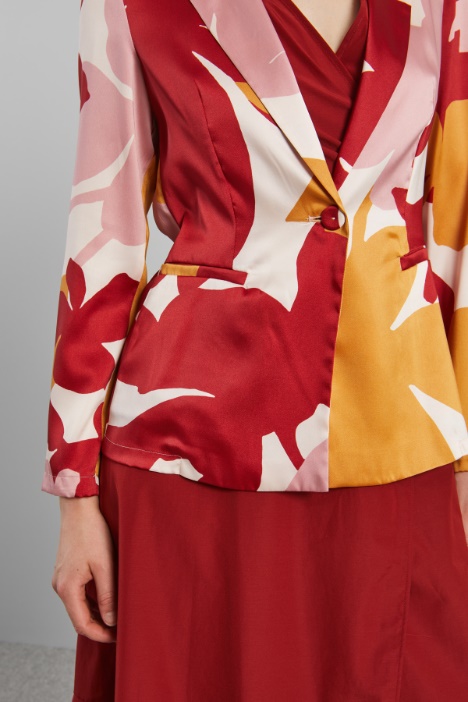 Blazer in twill stampato