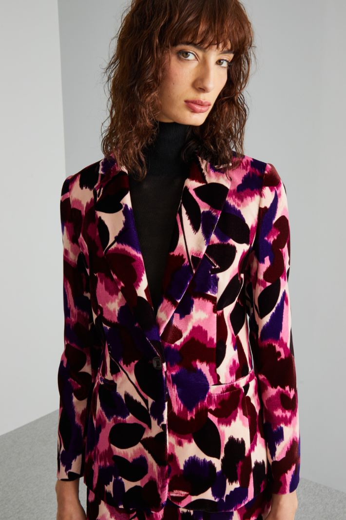 Printed velvet blazer Intrend - 4