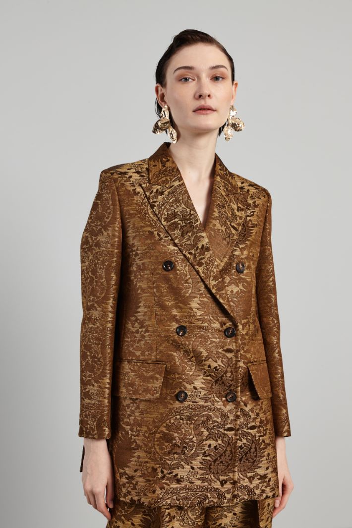 Double-breasted blazer in jacquard wool Intrend