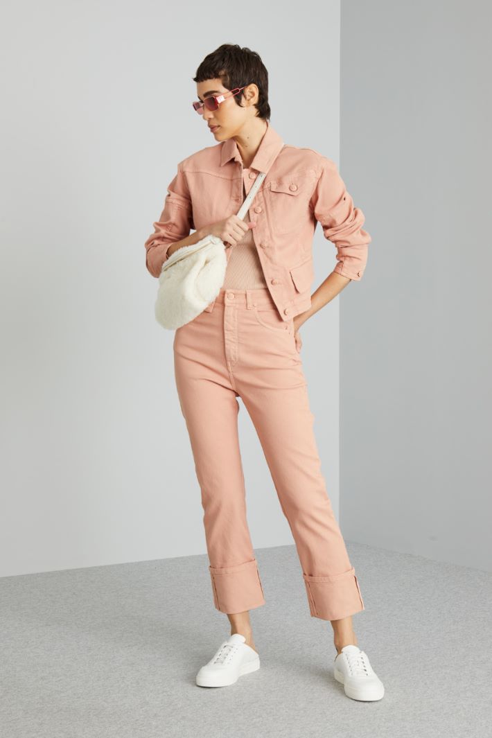 Light pink cropped jacket hotsell