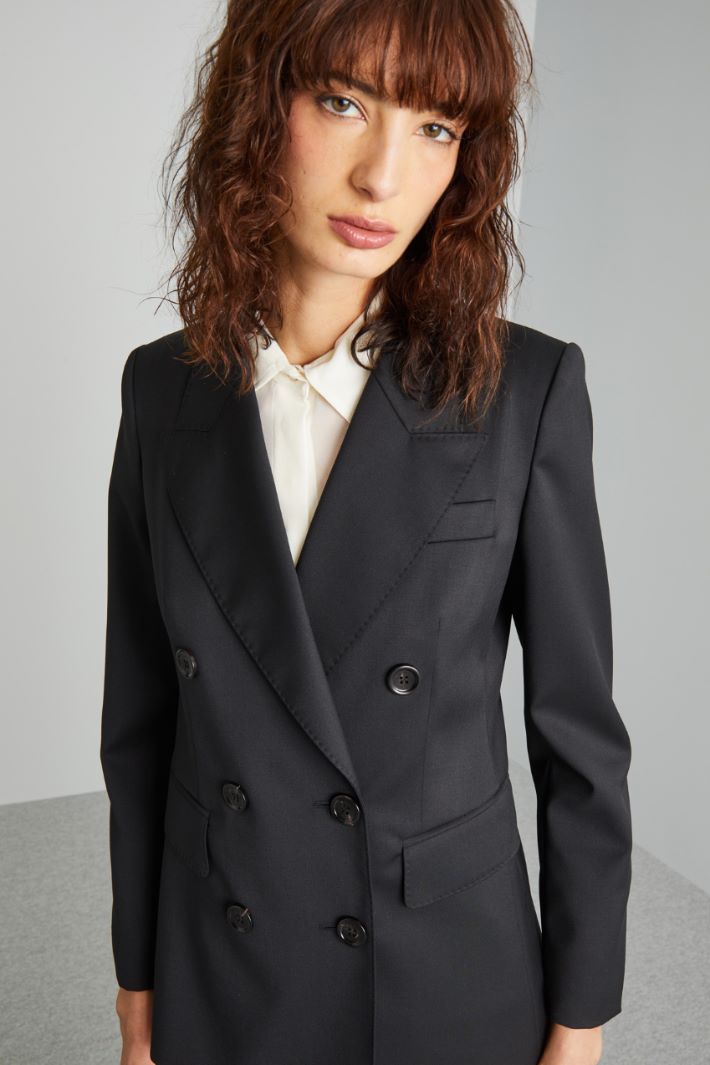 Double-breasted wool blazer Intrend - 4