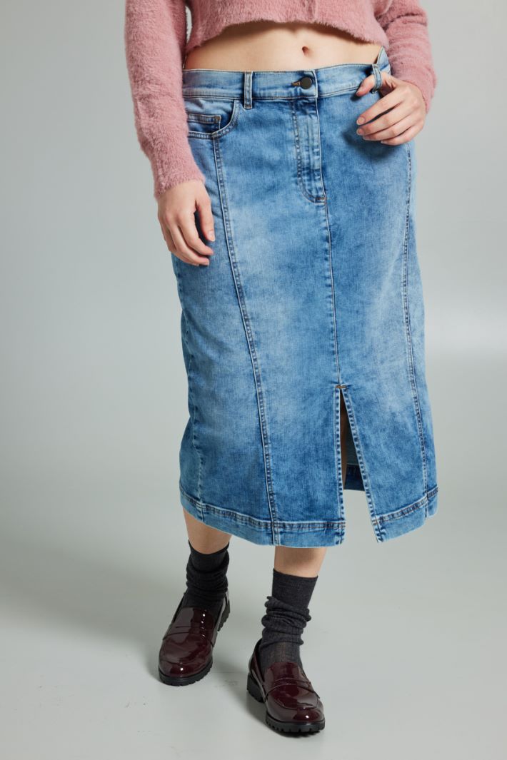 Denim skirt with slit Intrend - 3