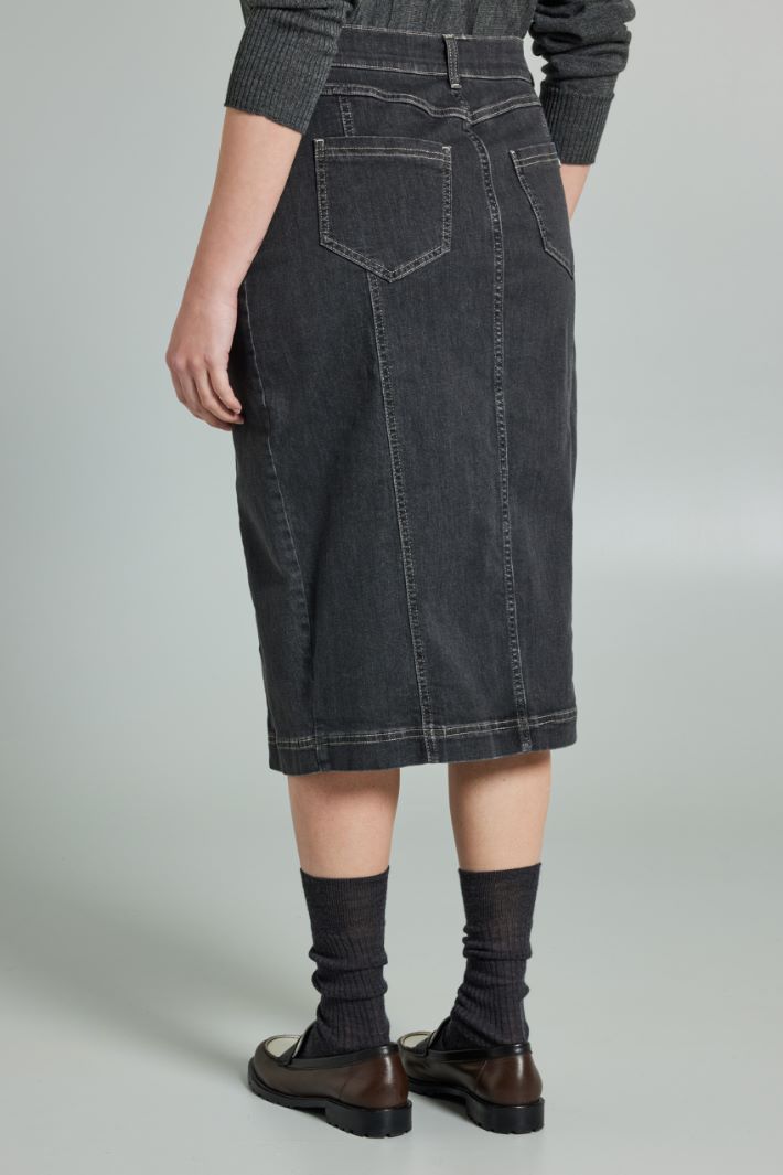 Denim skirt with slit Intrend - 2