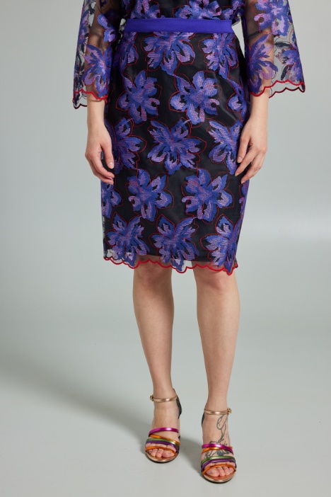 Gonna in tulle ricamato