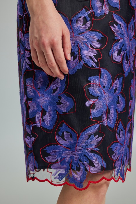 Gonna in tulle ricamato