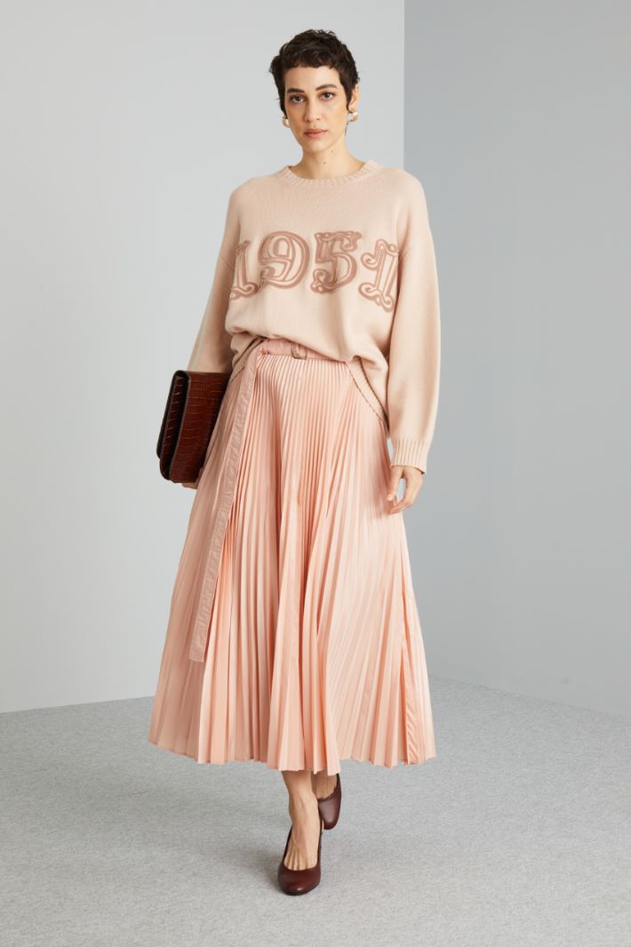 Pleated silk blend skirt Intrend