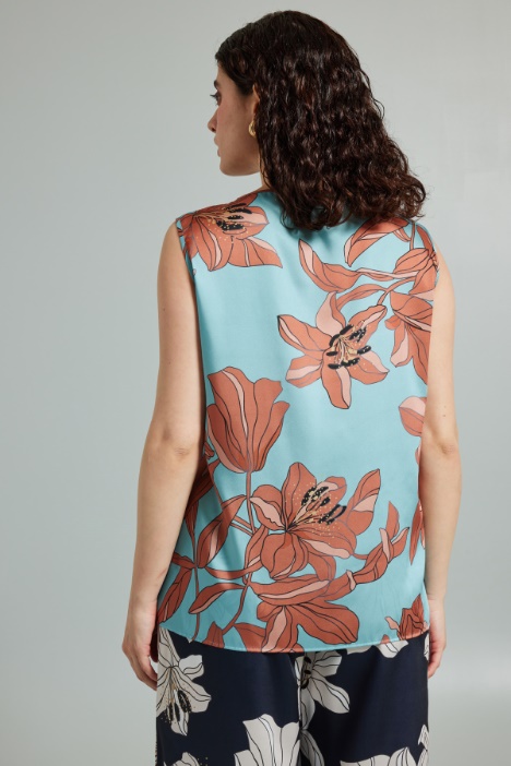 Top de sarga estampada