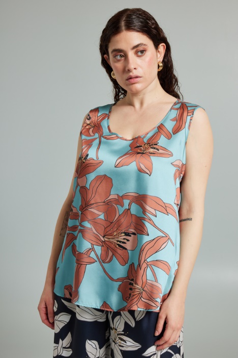 Printed twill top Intrend