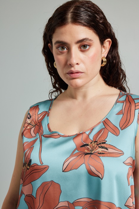 Top de sarga estampada