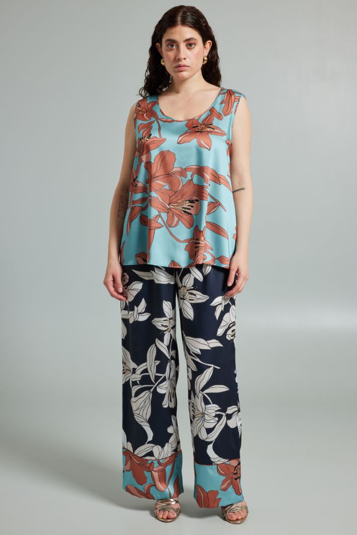 Printed twill top Intrend