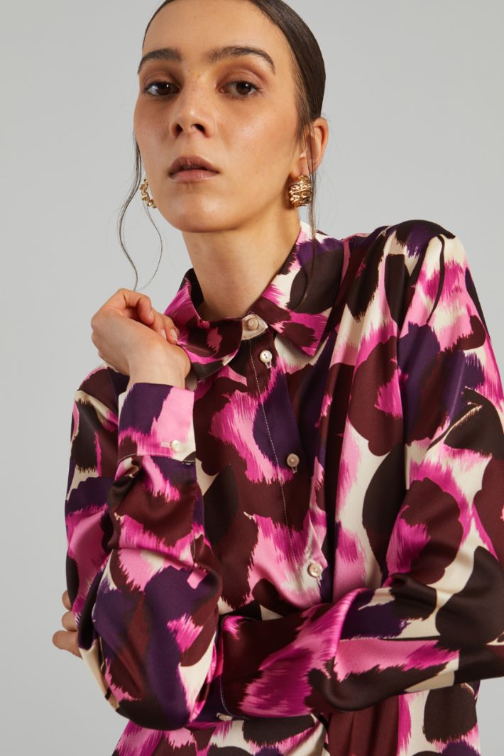 Seersucker satin shirt Intrend - 4