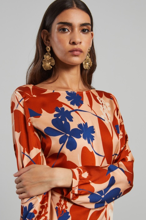 Blusa in raso di viscosa