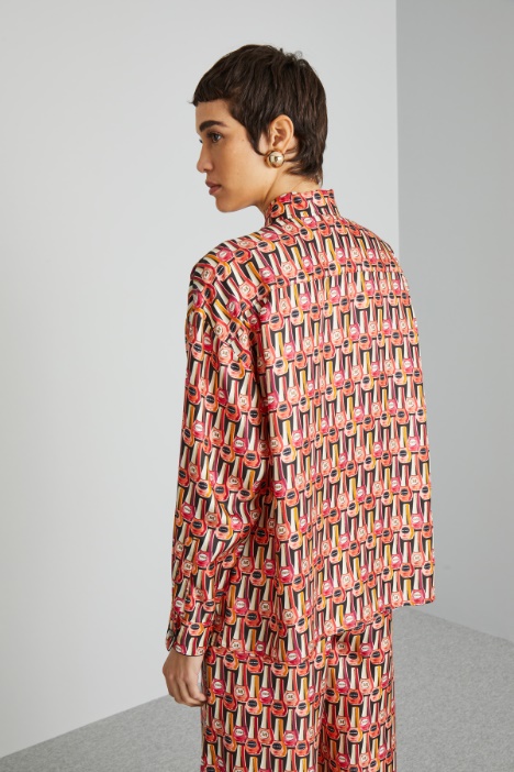 Camicia in twill a fantasia