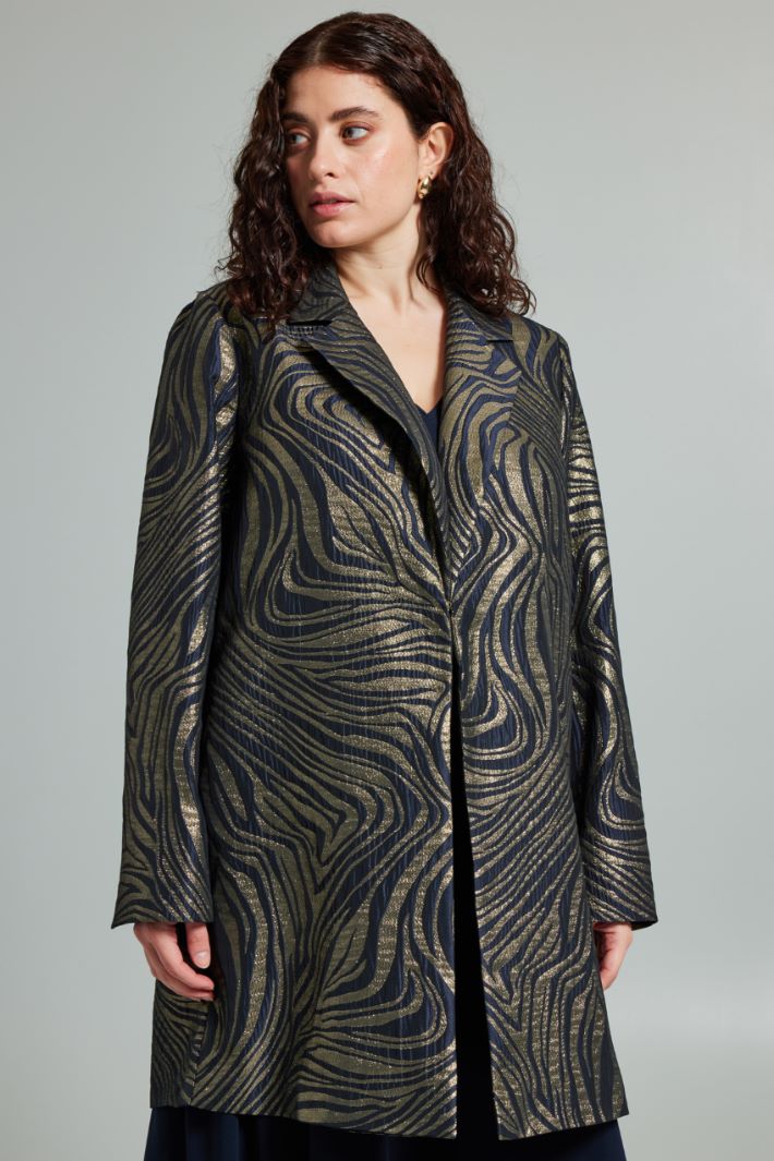 Lurex jacquard overcoat Intrend - 3