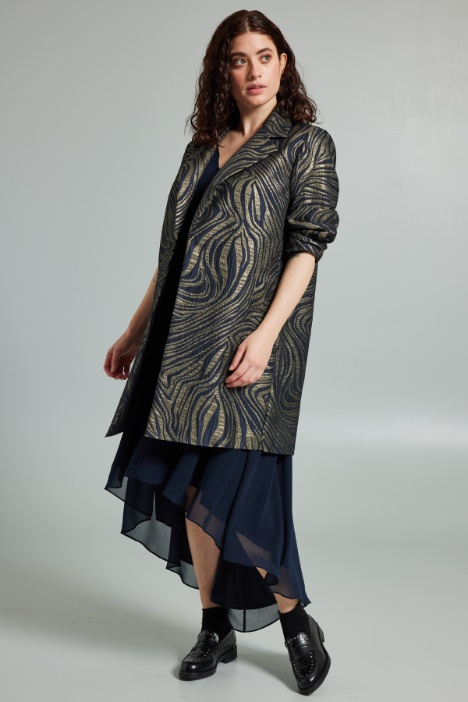 Lurex jacquard overcoat Intrend