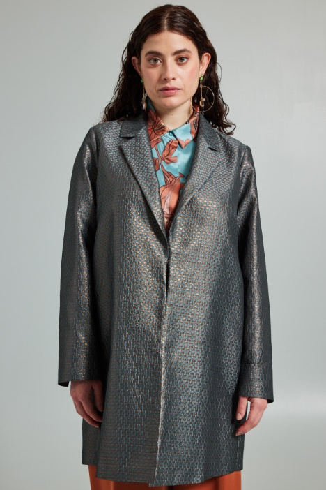 Lurex jacquard overcoat Intrend