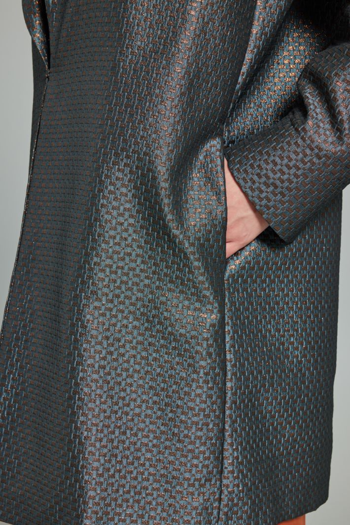 Lurex jacquard overcoat Intrend - 4