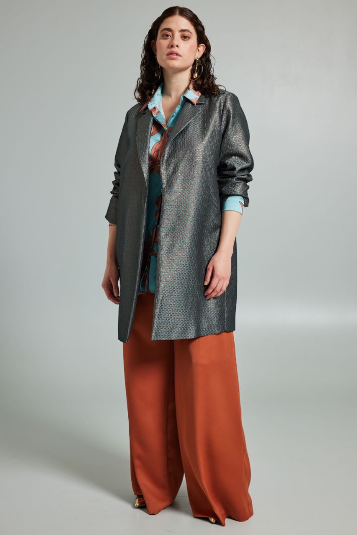 Lurex jacquard overcoat Intrend