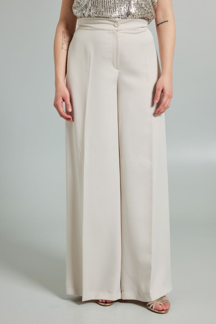 Wide-leg satin trousers Intrend - 3