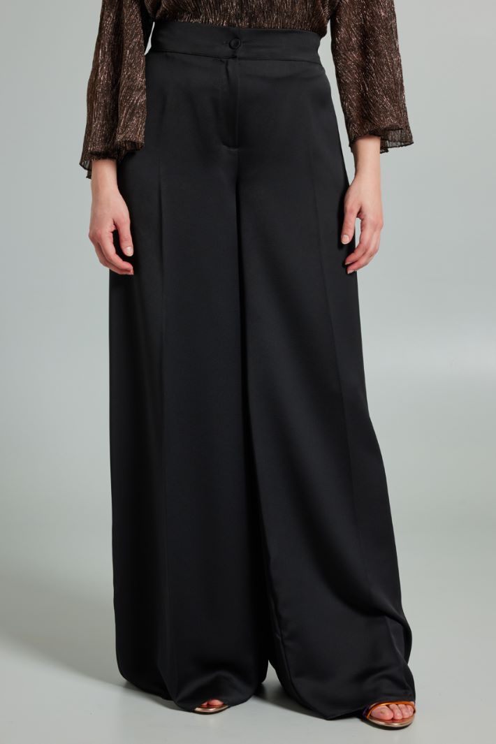 Wide-leg satin trousers Intrend - 3