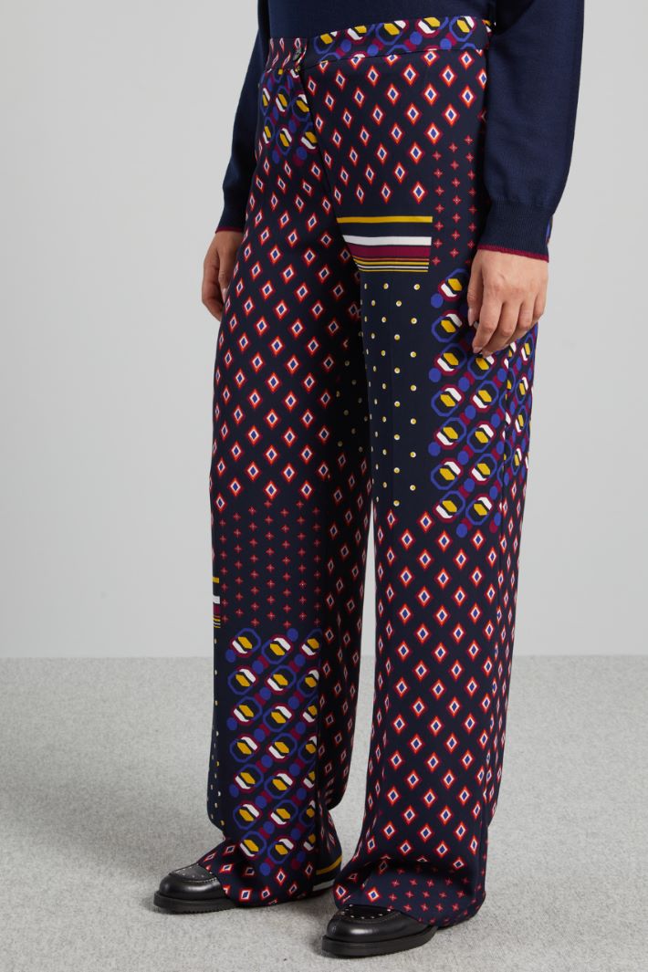 Printed cady trousers Intrend - 3