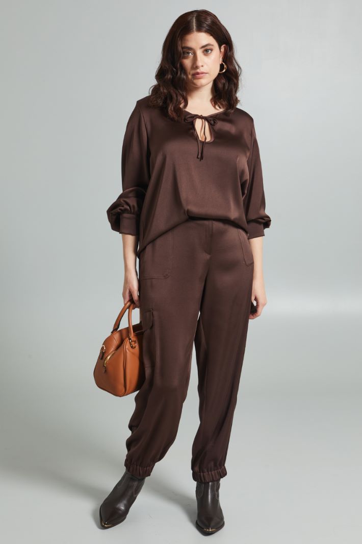 Cargo satin trousers Intrend