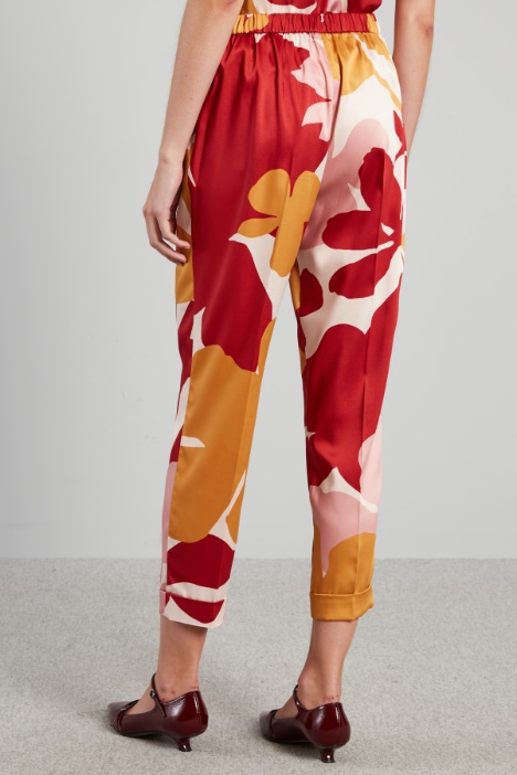 Pantaloni in twill a fantasia