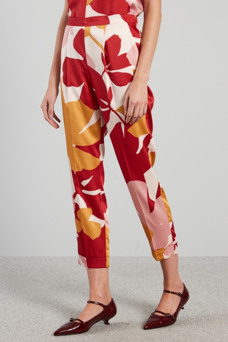 Pantaloni in twill a fantasia