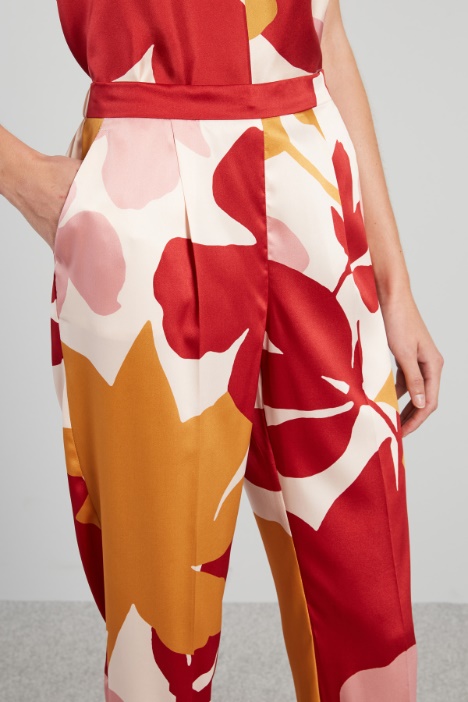 Pantaloni in twill a fantasia