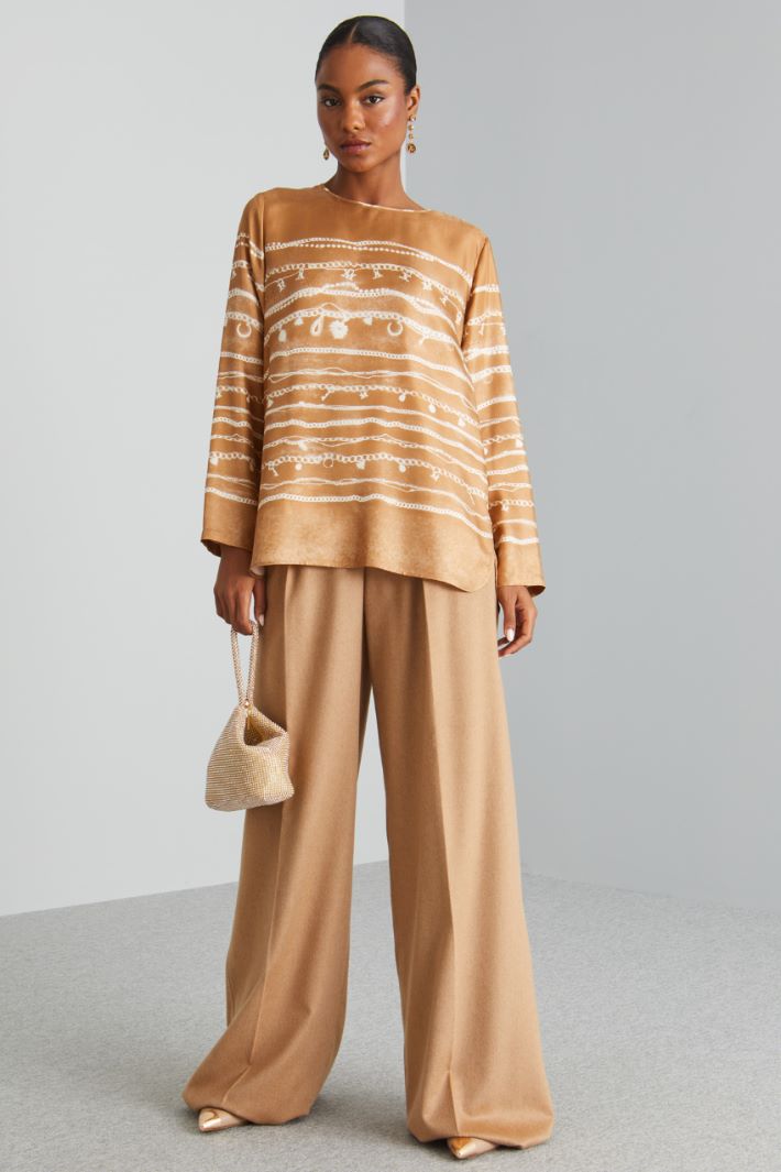 Wide camel trousers Intrend