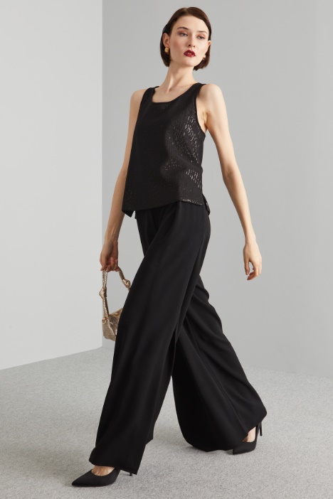 Wide-leg slit trousers Intrend