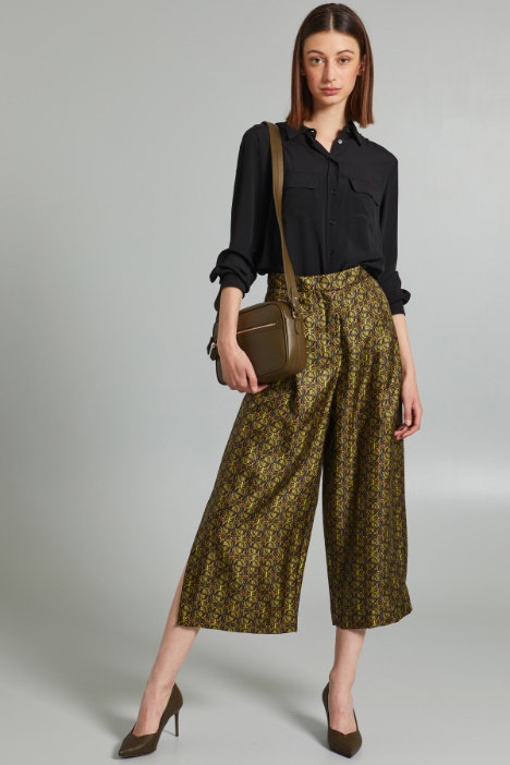 Slit-detailed silk trousers Intrend