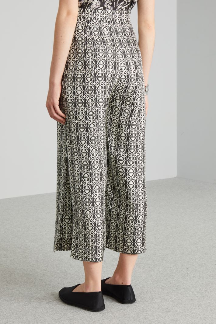 Slit-detailed silk trousers Intrend - 3