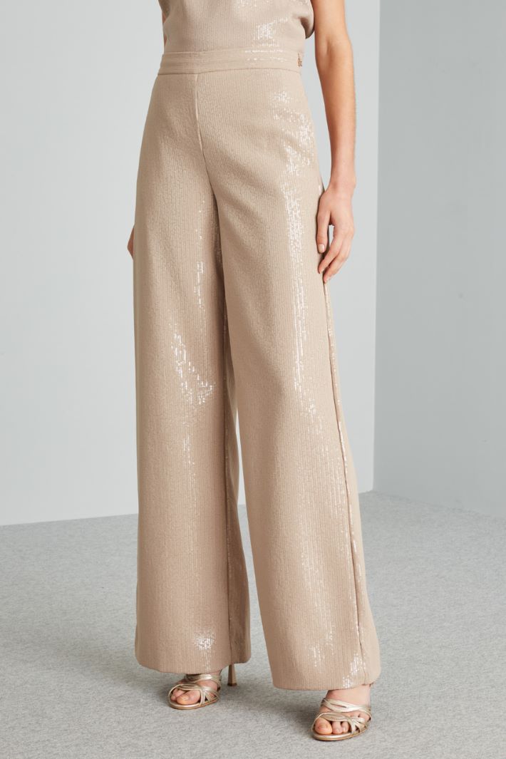 Wide trousers with sequins Intrend - 3