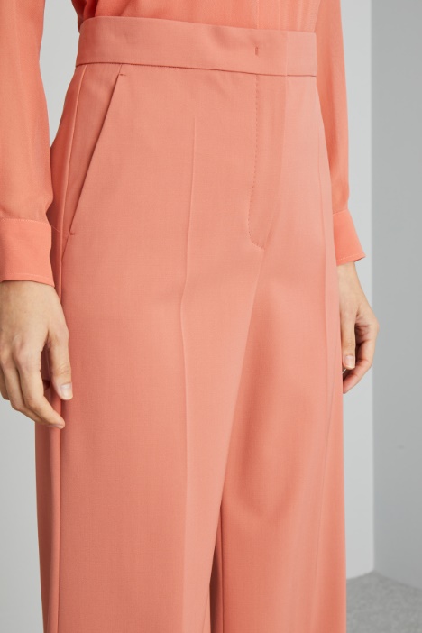 Pantalone a vita alta in lana