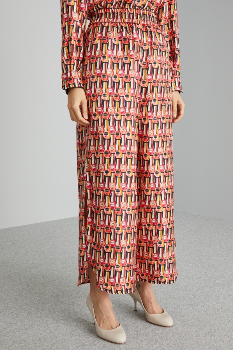 Pantaloni in twill a fantasia