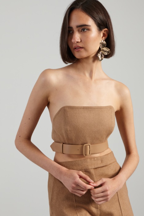 Camel bustier top Intrend