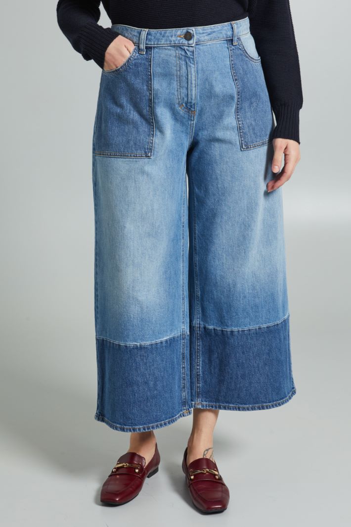 Cropped denim trousers Intrend - 3