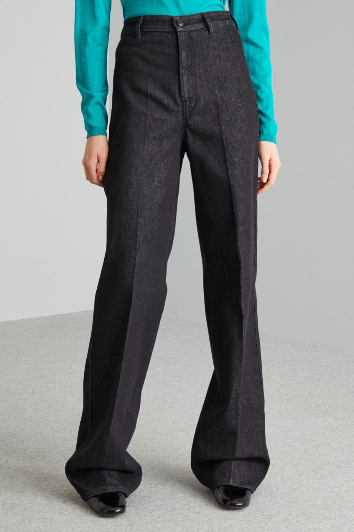 Palazzo denim trousers with pocket Intrend - 3